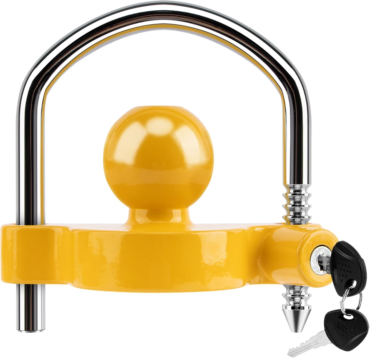 Trailer Coupler Lock Universal Adjustable Heavy-Duty Steel Trailer Hitch Lock, Anti Theft Trailer Ball Lock Towing Lock for Towing Trailer Security Fits 1-7/8