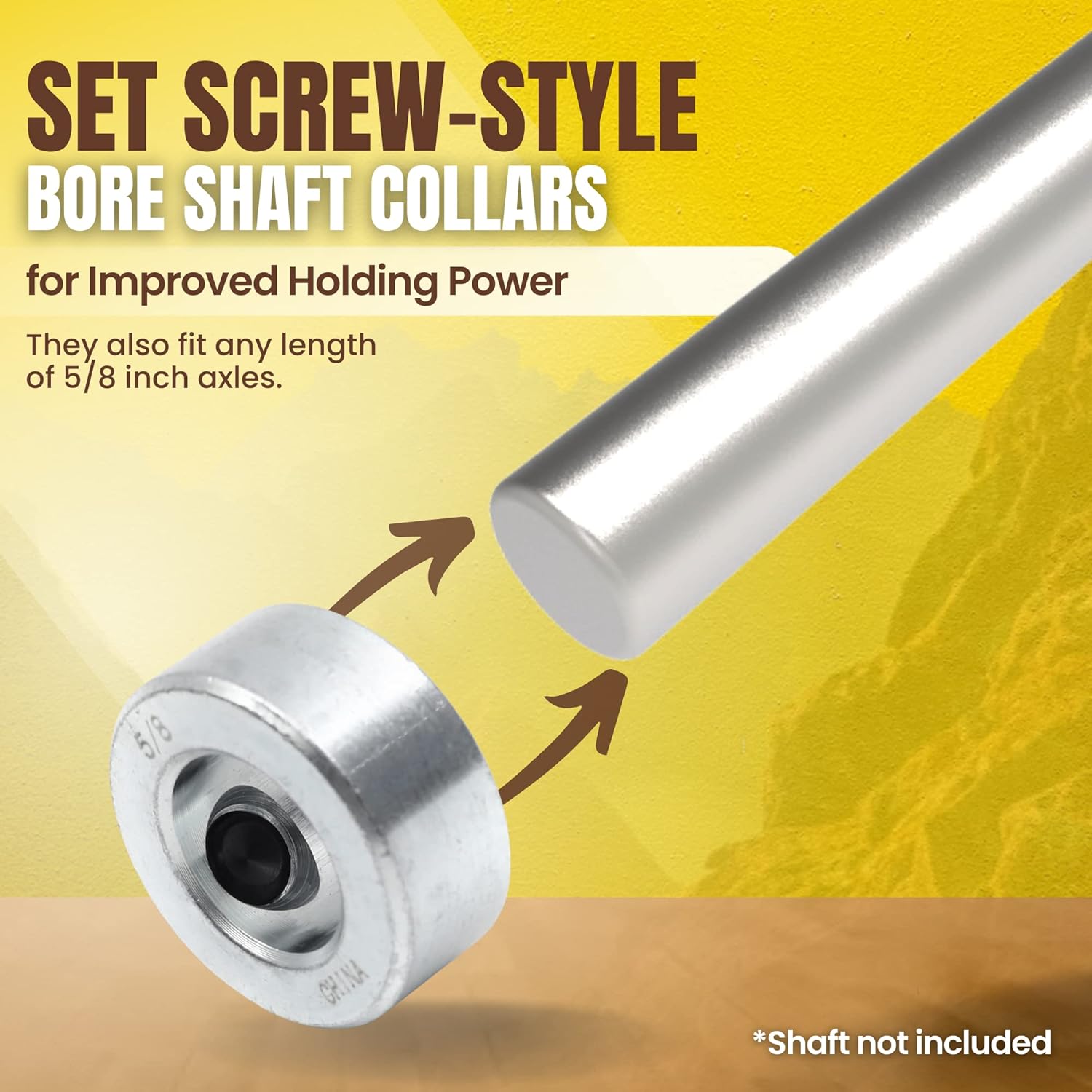 (4-Pack) 5/8” Bore Solid Steel Shaft Collars with Zinc Plated Coating - Durable Shaft Collars Suitable for Machinery and Industrial Use - Image 4