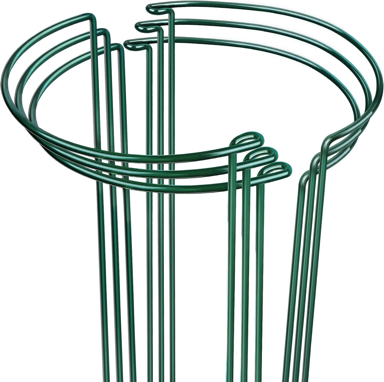 6 Pack Plant Support Plant Stakes, Metal Peony Support, Garden Plant Supports, Plant Cage, Plant Support Ring, Plant Support Stakes for Peony, Tomato, Hydrangea, Indoor Plants, 9.8 W x 15.7 H - Image 1