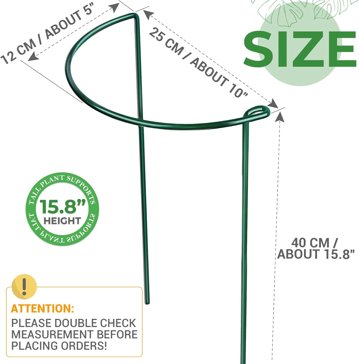 6 Pack Plant Support Plant Stakes, Metal Peony Support, Garden Plant Supports, Plant Cage, Plant Support Ring, Plant Support Stakes for Peony, Tomato, Hydrangea, Indoor Plants, 9.8 W x 15.7 H - Image 3