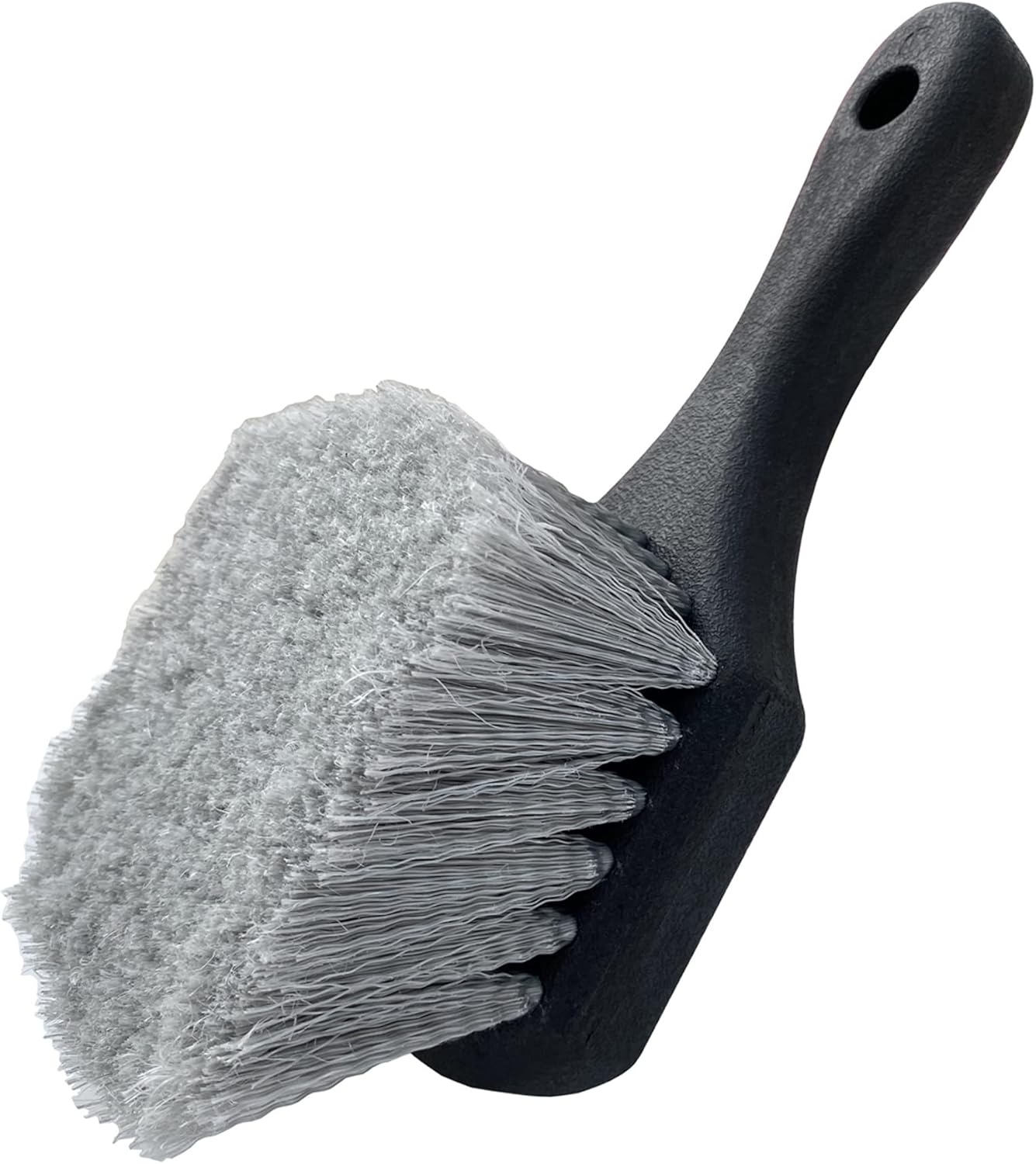 Wheel & Tire Brush for Car Rim, Soft Bristle Car Wash Brush, Cleans Tires & Releases Dirt and Road Grime, Short Handle for Easy Scrubbing Black - Image 1