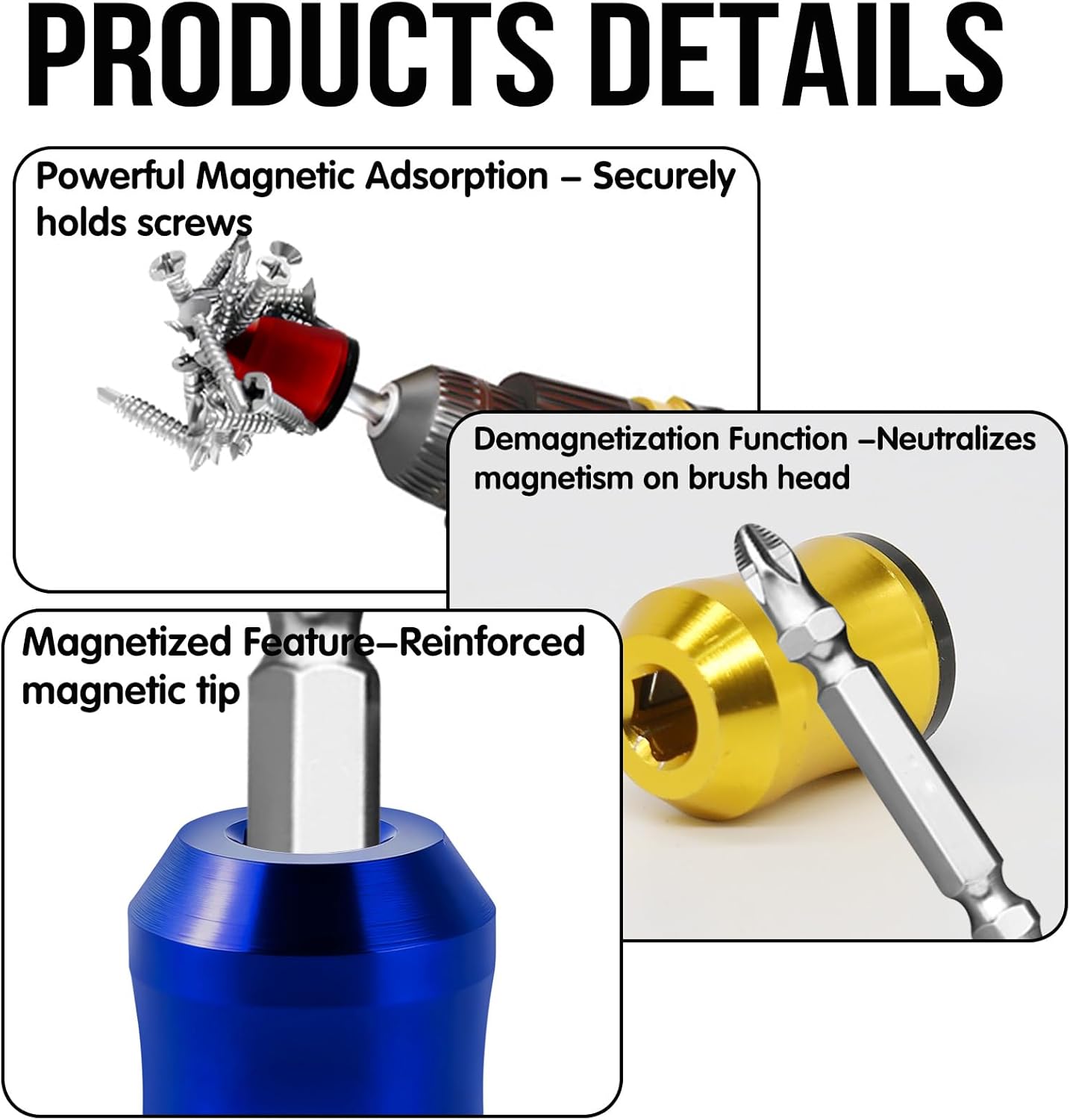 3Pcs Screwdriver Head Magnetic Ring, Screw Ring Set Removable Household Tool for Drills| Universal Bit Holder for Hex Screwdrivers & Power Bits | Alloy Screw Holder for DIY Repair - Image 3