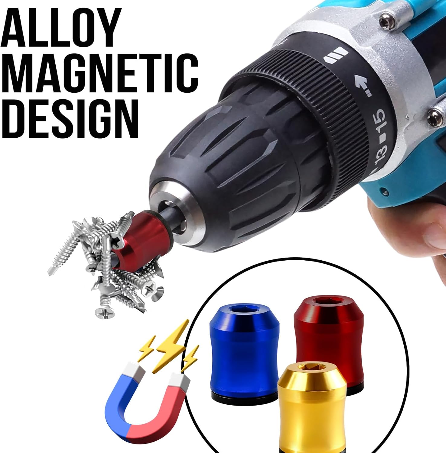 3Pcs Screwdriver Head Magnetic Ring, Screw Ring Set Removable Household Tool for Drills| Universal Bit Holder for Hex Screwdrivers & Power Bits | Alloy Screw Holder for DIY Repair - Image 6