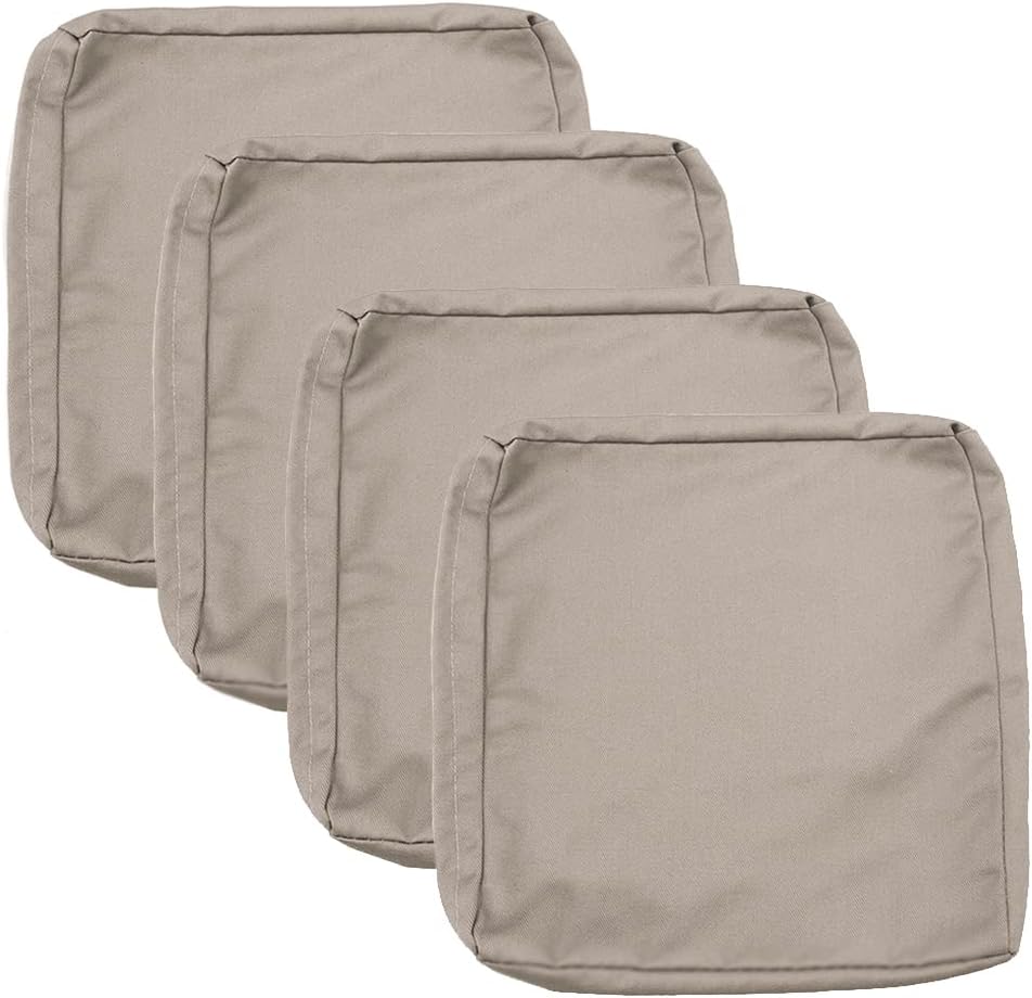 Patio Cushion Covers 24x24 Waterproof Outdoor Cushion Covers for Patio Furniture 4Pack Patio Cushion Slicovers Replacement Outdoor Seat Cushion Slip Cover for Wicker Chair, Tan - Image 1
