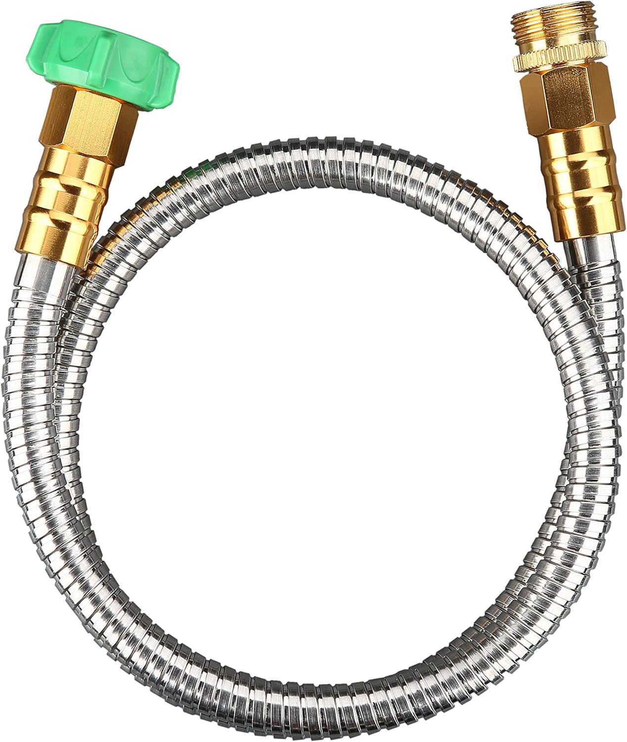 304 Stainless Steel Metal 3FT Short Garden Hose 3 Feet Flexible, Portable & Lightweight Kink Free Garden Water Outdoor Hose - Image 1