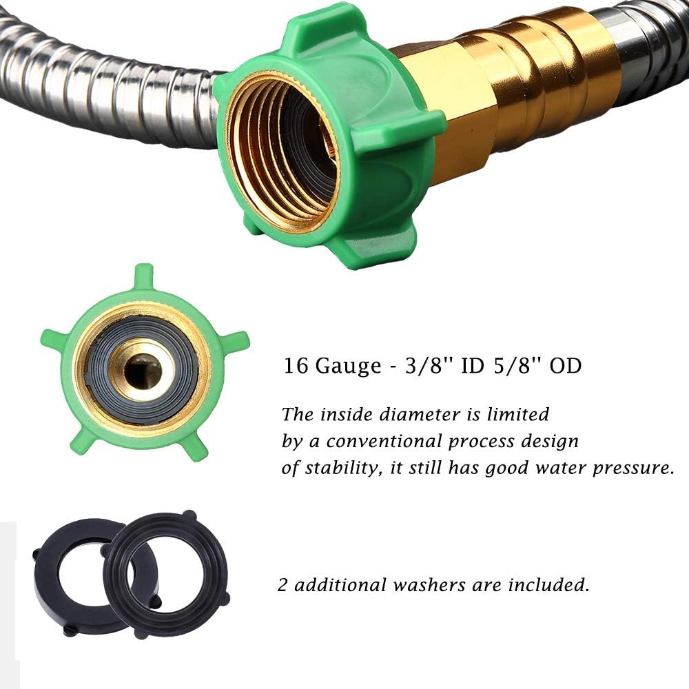304 Stainless Steel Metal 3FT Short Garden Hose 3 Feet Flexible, Portable & Lightweight Kink Free Garden Water Outdoor Hose - Image 3