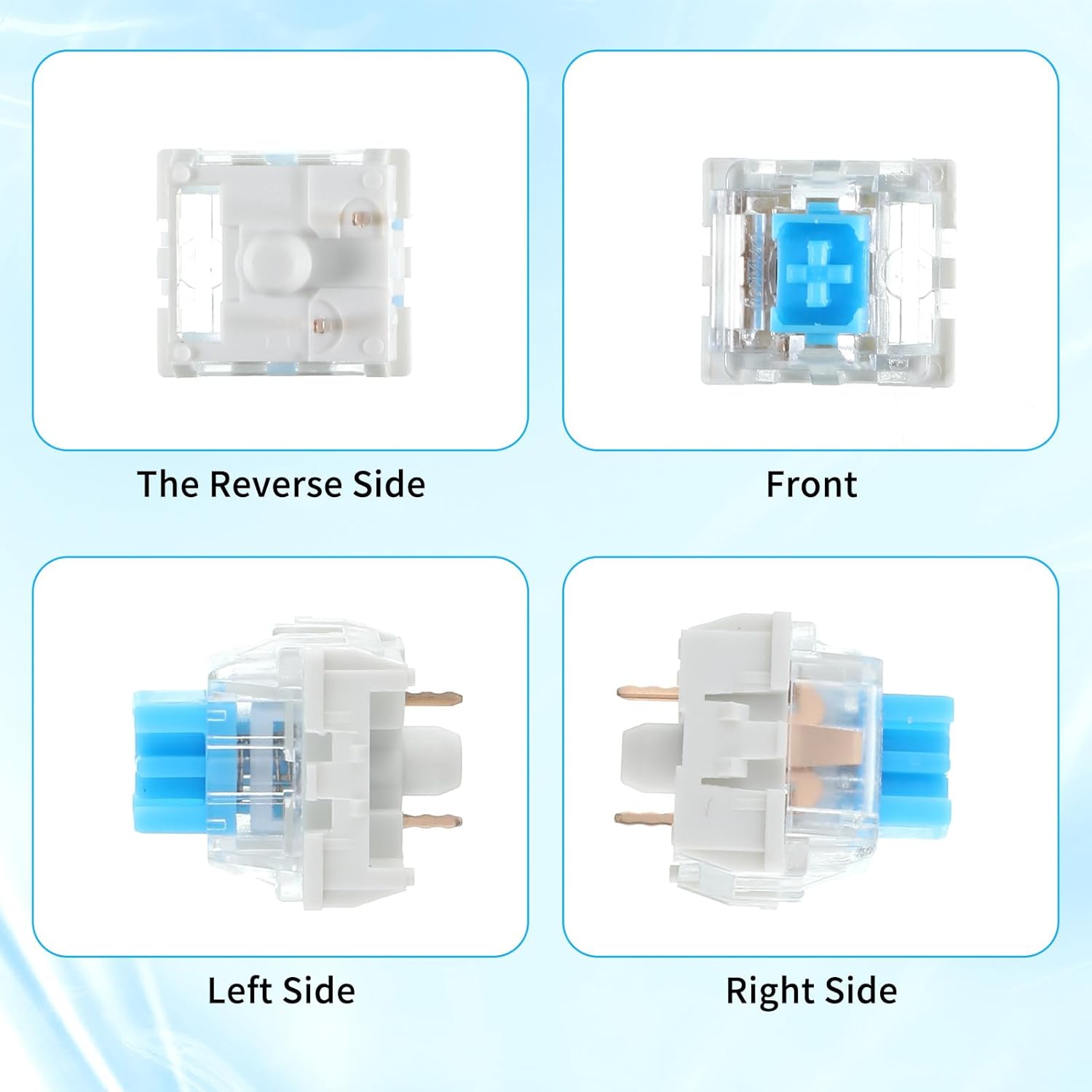 Keyboard Switches, 50 Pcs 3 PIN Blue Keyboard Clicker Replacement Dustproof Mechanical Keyboards Switches for Most Gaming Keyboards - Image 3