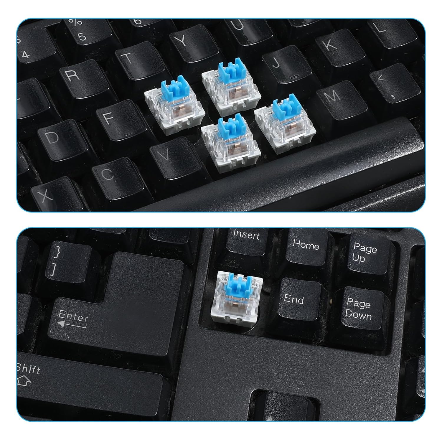 Keyboard Switches, 50 Pcs 3 PIN Blue Keyboard Clicker Replacement Dustproof Mechanical Keyboards Switches for Most Gaming Keyboards - Image 7