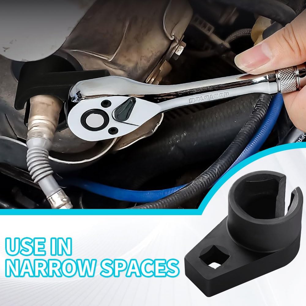 Offset O2 Sensor Socket, 7/8-Inch (22mm) with 3/8-Inch Drive, Universal Fit for Vehicle Oxygen Sensor Removal - Image 6