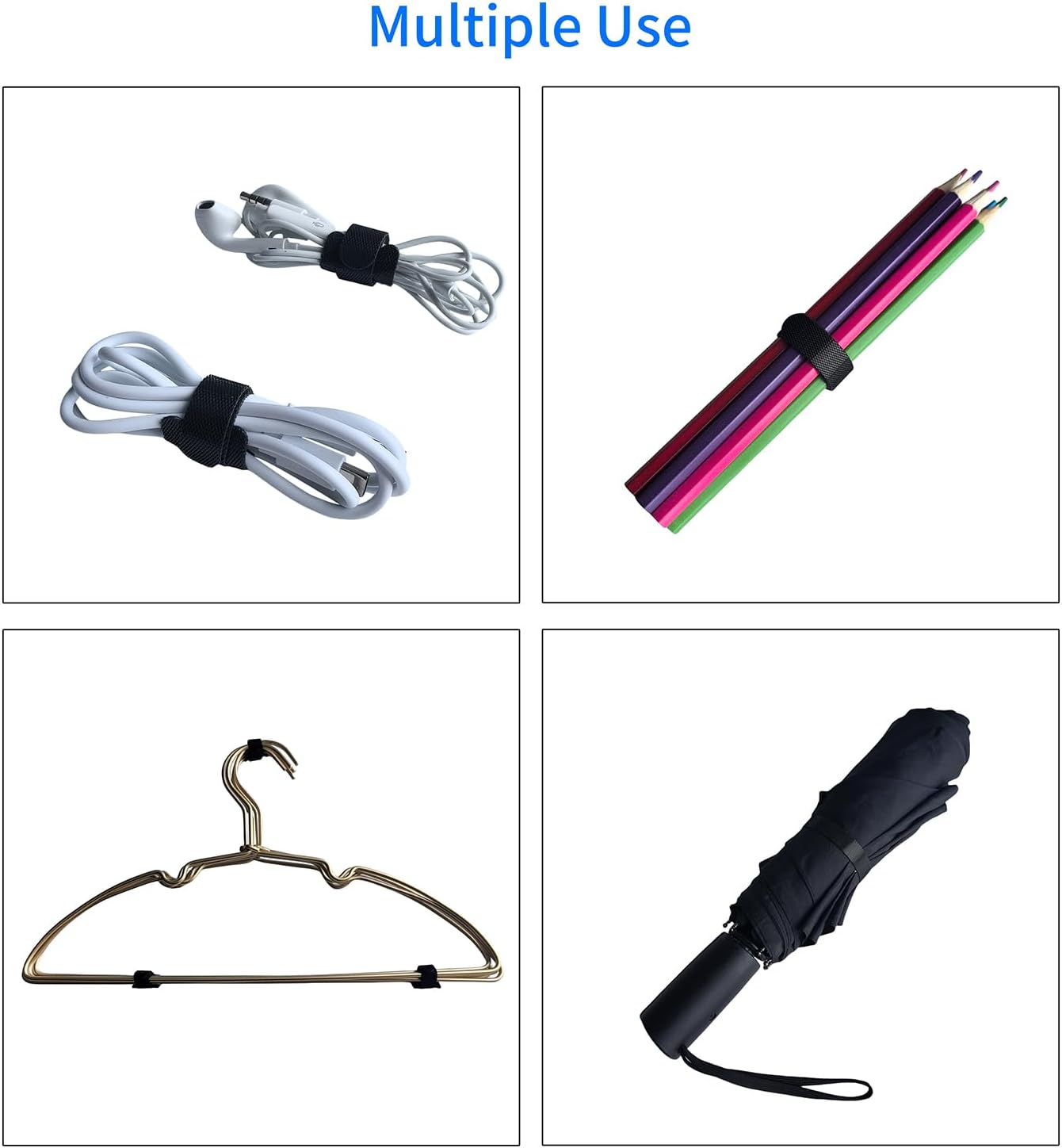 6 Inches Multi-Colour Reusable Cable Ties Cord Straps Multi-Purpose Wire Ties Cord Wrap Hook and Loop Organizer Cable Management,Adjustable Cord Ties for Organizing Home,Office,Data Centers,80 PCS - Image 5