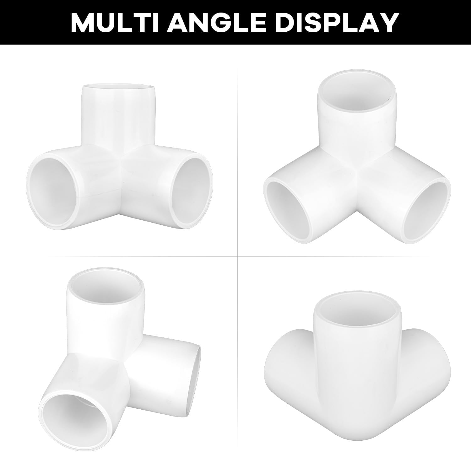 12-Pack 3 Way PVC Fittings 3/4 Inch, Furniture Grade PVC Pipe Connector Elbow for All DIY Structure and Frames, SCH40 Pipe Tee Corner Fitting - Image 6