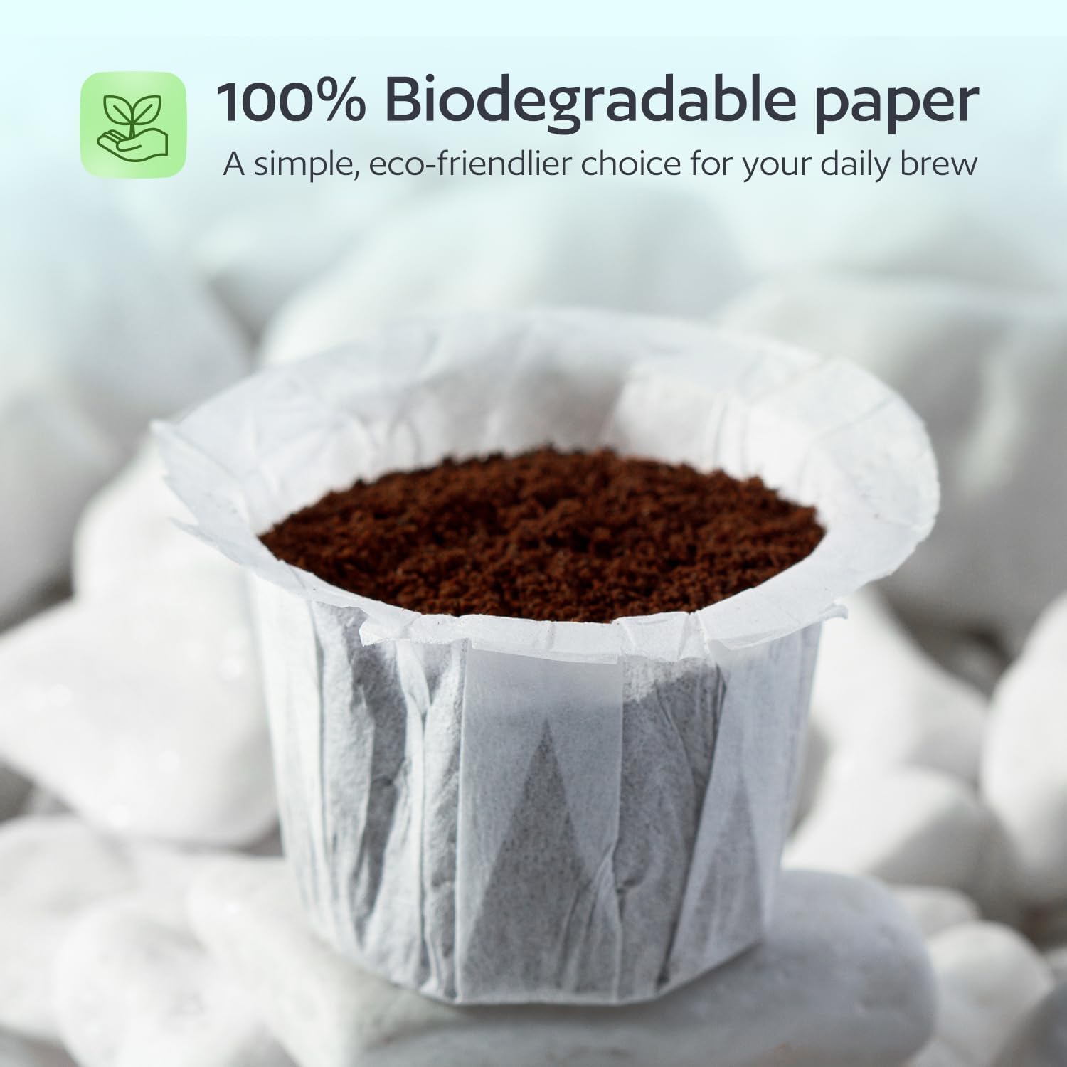 Disposable K Cup Filters, 100 Count Disposable Paper Filters for Keurig Reusable K Cups, White - Image 5