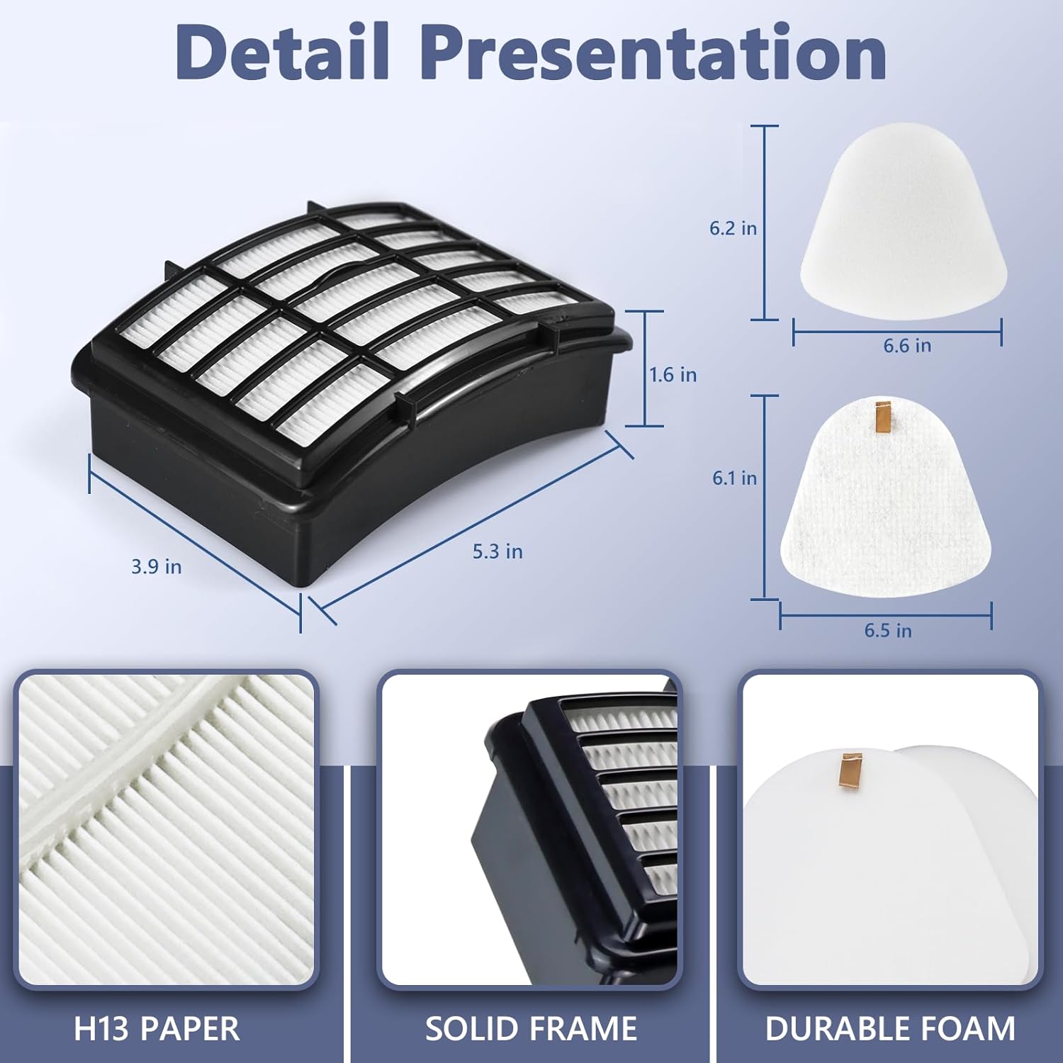2 HEPA + 4 Foam & Felt Filters Compatible with Shark Navigator Lift-Away Deluex NV350, NV351, NV352, NV355, NV356E, NV357, NV360, NV370, NV391, UV440, UV490, UV540, Part # XFF350 & XHF350 - Image 6