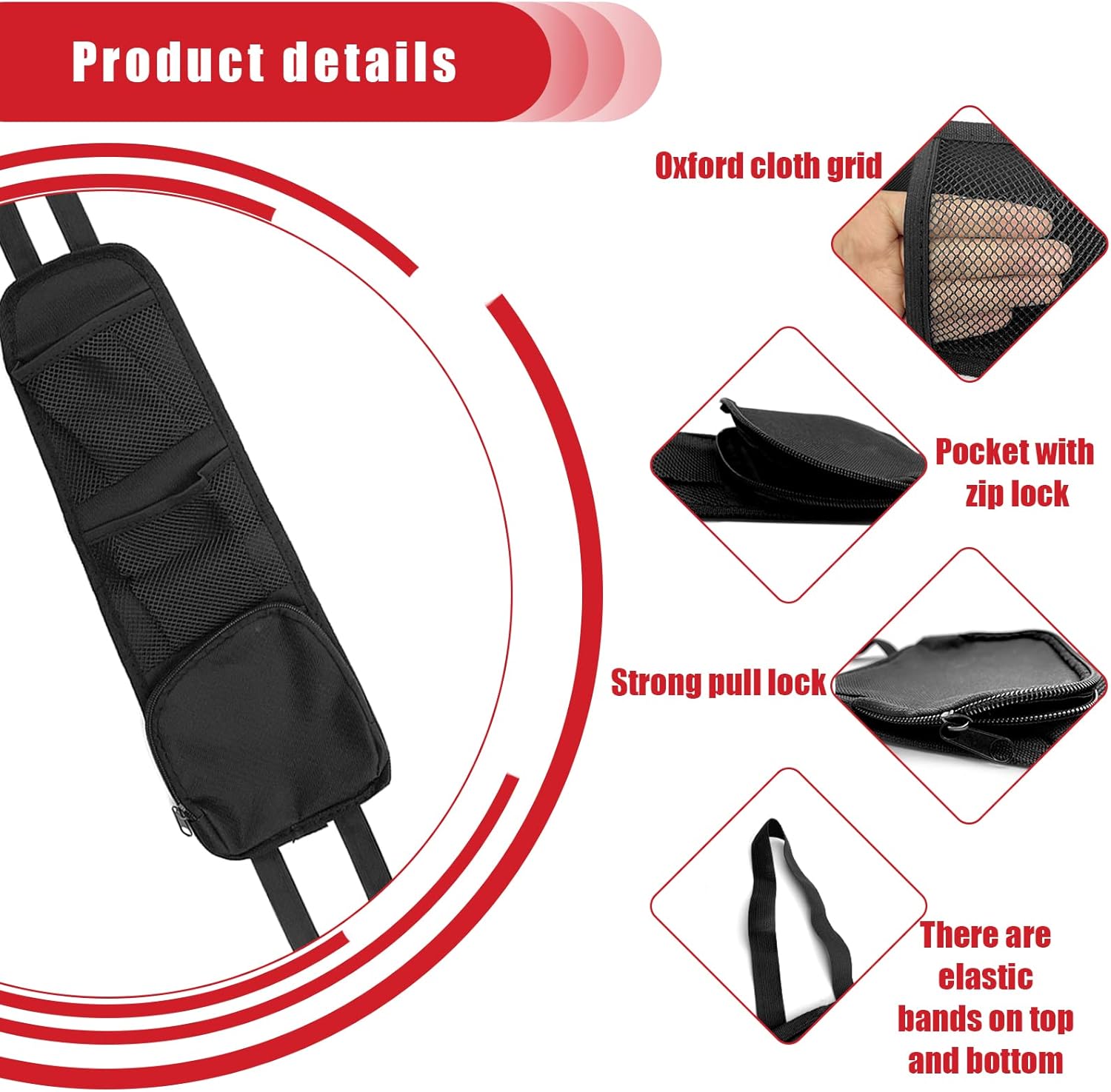 2PCS Car Seat Storage Hanging Bag, Multi-Pocket Seat Side Organizer, Multifunctional Mesh Net Pocket, Can Hold Mobile Phone, Wallet, Glasses, Suitable for Cars, SUVs, Trucks - Image 3