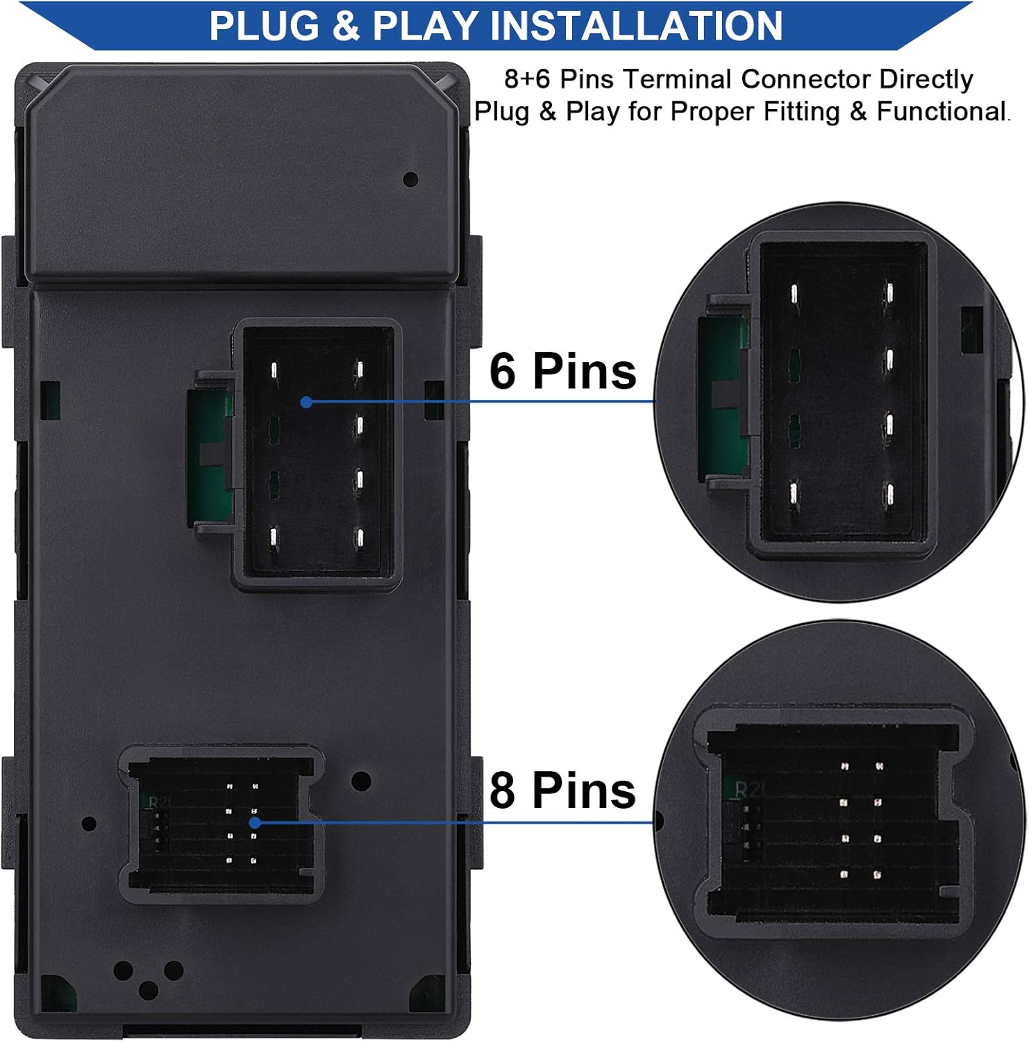 Driver Side Power Master Window Switch, Compatible with Chevy Silverado/Chevrolet Traverse/HHR/2007-2013 GMC Sierra/Yukon/Buick Enclave Replace OE 20945129 25789692 - Image 4