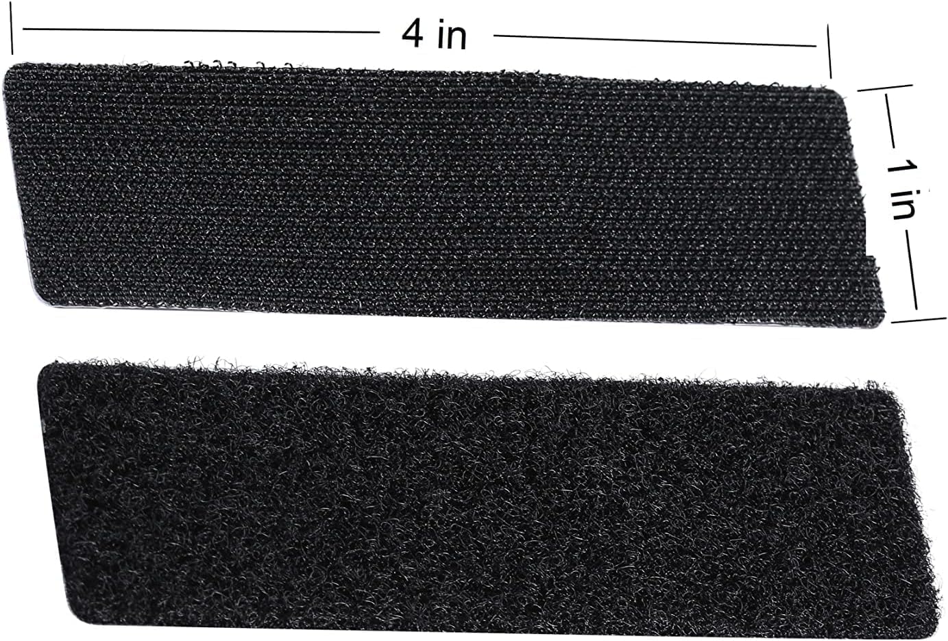 20 Sets 1x4 Inch Hook and Loop Fastener Strips with Adhesive Heavy Duty Double Sided Sticky Picture Hanging Wall Mounting Tape for Home and Office Use, Black - Image 2