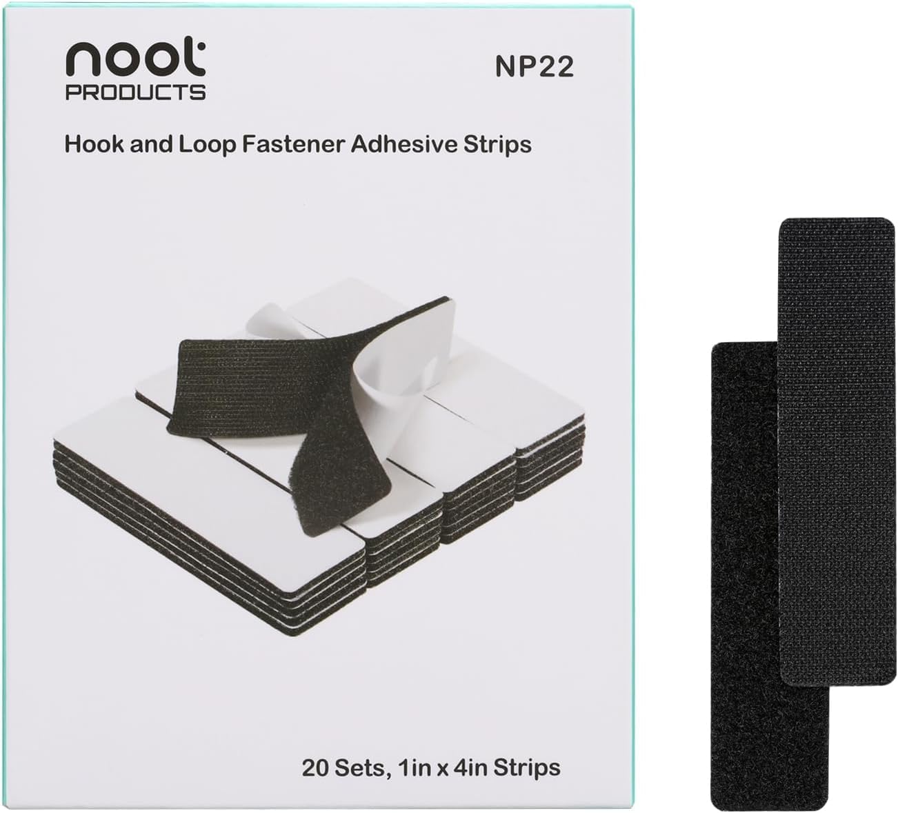 20 Sets 1x4 Inch Hook and Loop Fastener Strips with Adhesive Heavy Duty Double Sided Sticky Picture Hanging Wall Mounting Tape for Home and Office Use, Black - Image 4