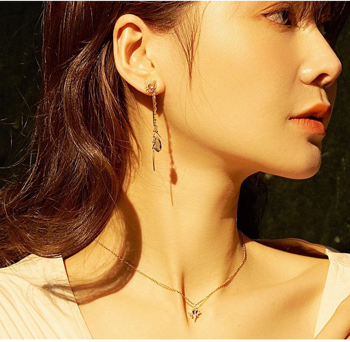 S925 Sterling Silver Mini Pendant Necklace - 18K Gold Plated Sky Blue Zircon Charm Chain for Women - Delicate Fine Jewelry for Daily Wear - Gold 45cm - Image 3