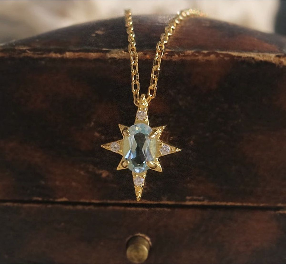 S925 Sterling Silver Mini Pendant Necklace - 18K Gold Plated Sky Blue Zircon Charm Chain for Women - Delicate Fine Jewelry for Daily Wear - Gold 45cm - Image 4