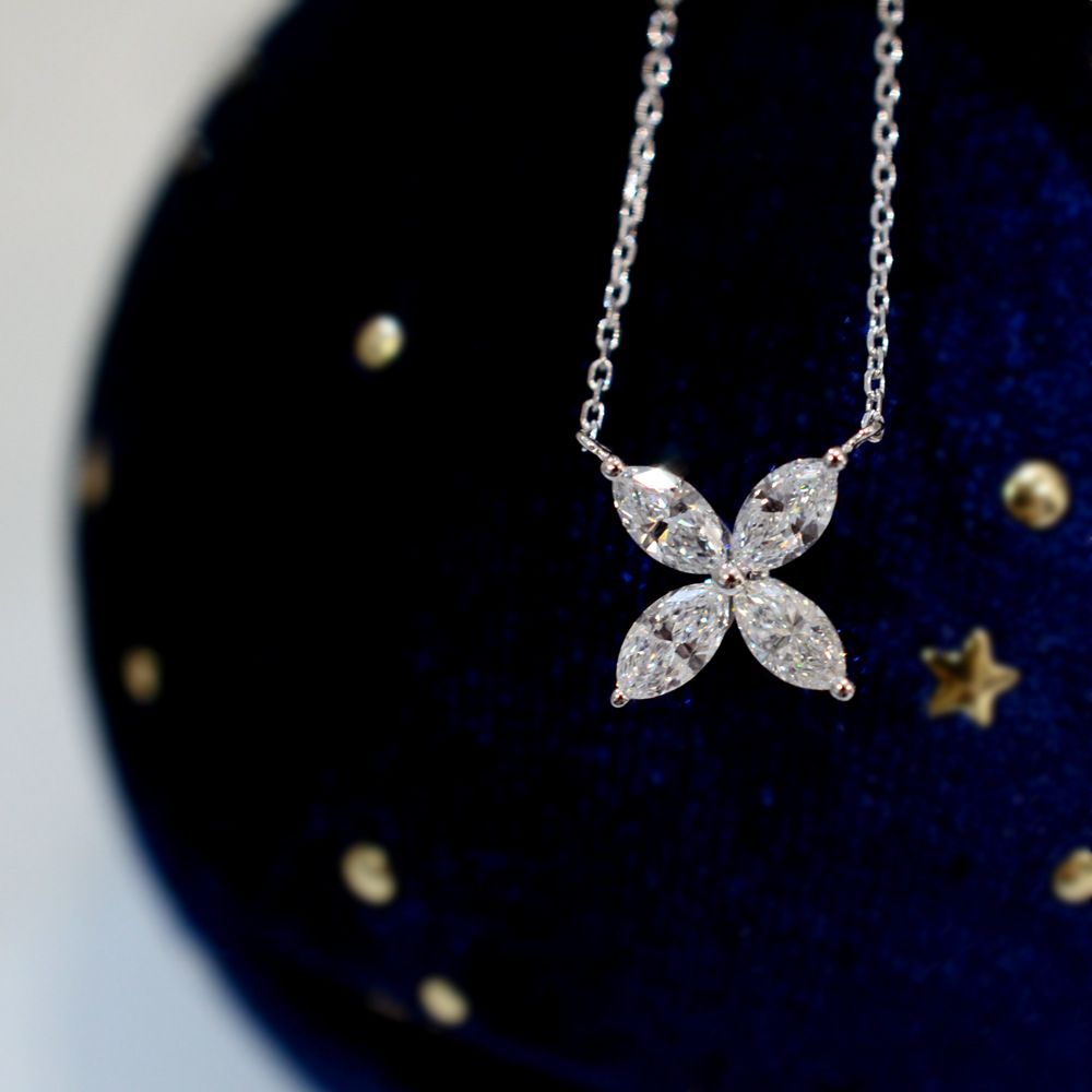 S925 Sterling Silver 4-Leaf Clover Zircon Pendant Necklace 2-Pack - 18K Gold + White Gold Plated Lucky Charm Chain for Women - Delicate Daily Wear Jewelry - Image 3