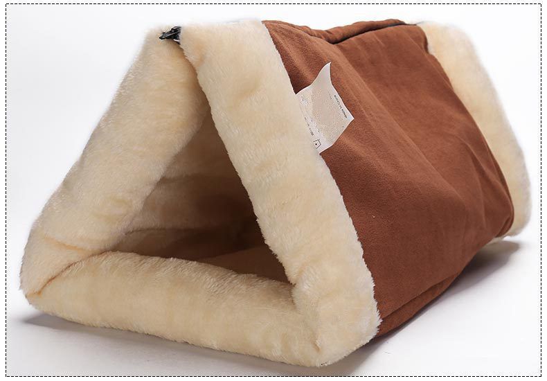Cat Tunnel Bed 2-in-1 - Crinkle Sound Pet Tube with Crinkle Paper for Indoor Cats - Soft Plush Folding Cat Cave for Sleeping Playing - 90x57cm - Image 2