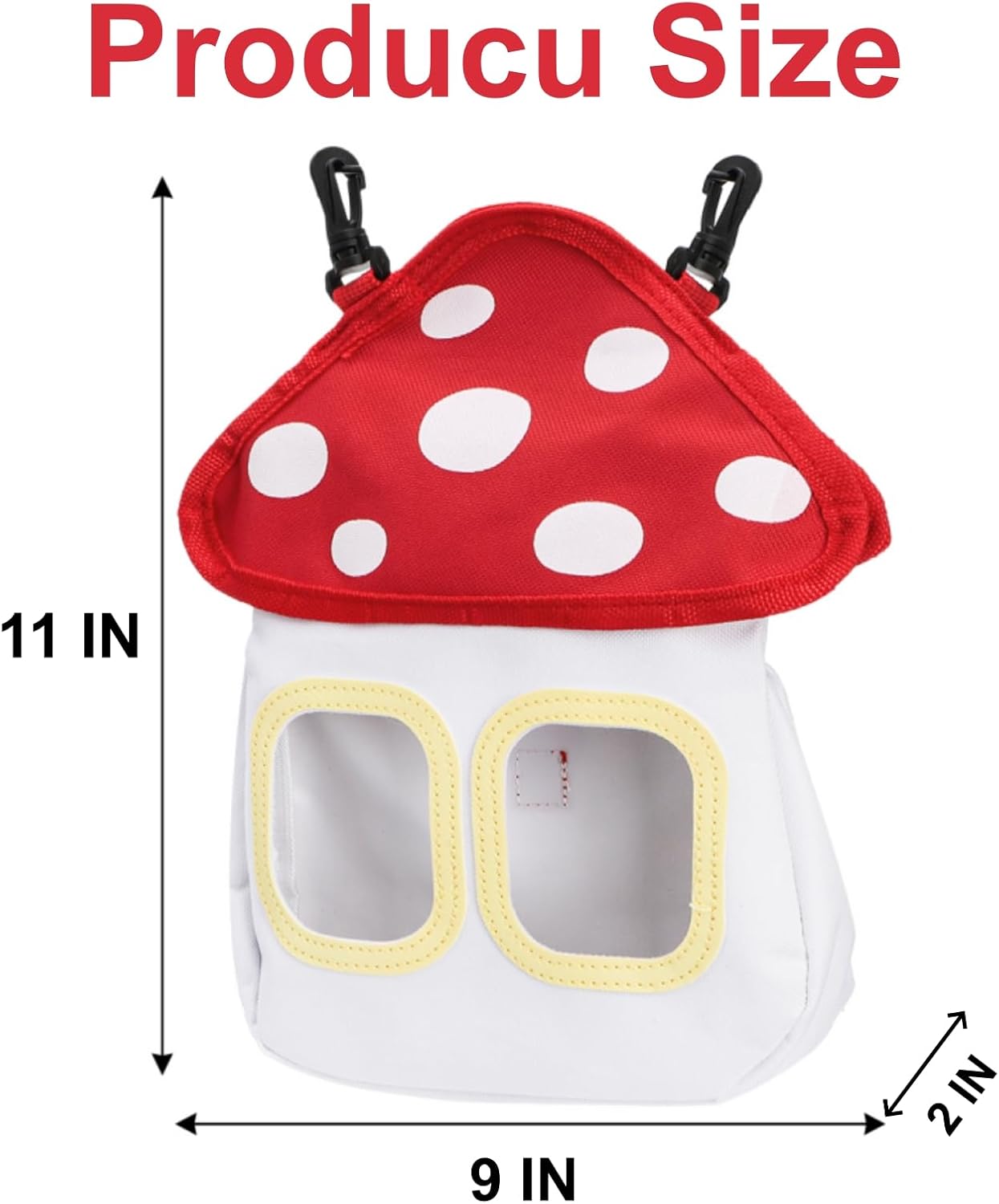 Bunny Hay Feeder Bag, Cute Mushroom Hanging Holder, Durable Dispenser with 600D Oxford Fabric for Guinea Pigs Chinchillas Hamster, Small Animal Cage Accessories - Image 2