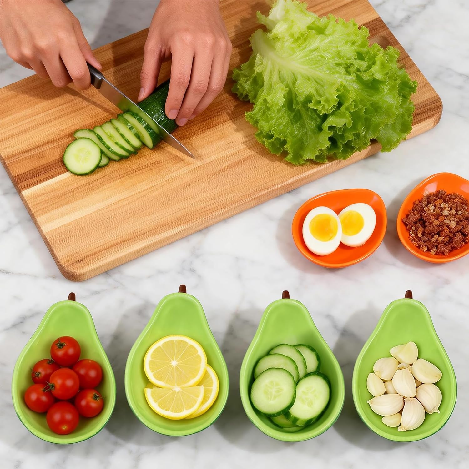 4 Pack Avocado Spoon Rest for Stove Top, 6.5 Inch Cute Ceramic Holder, Heat-Resistant Kitchen Counter Ladle Spoonrest, Large Cooking Utensil Dish Spatula, Tongs, Housewarming Gifts - Image 7