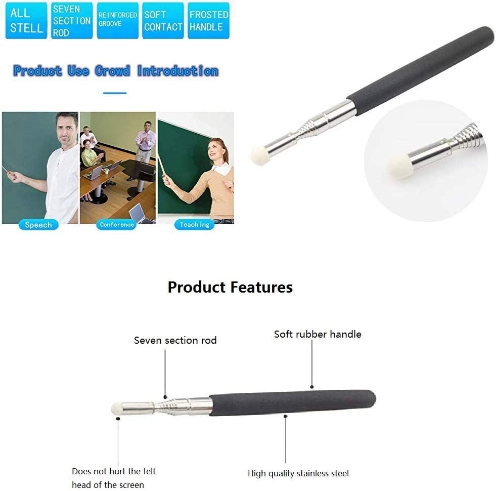 Telescopic Teachers Pointer,Teaching Pointer,Hand Pointer Extendable Retractable Handheld Presenter Classroom Whiteboard (1)  39 inch - Image 6