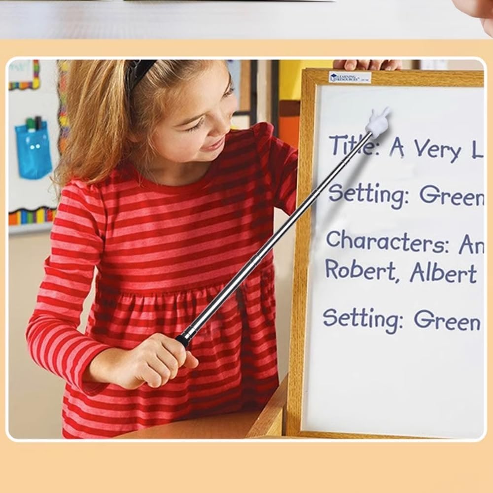Teacher Pointer Sticks Finger,Pointer for Classroom,Telescoping Hand Pointer, Retractable Classroom Fingers Elementary School Kindergarten Teacher,Classroom Supplies (1 PCS, Black) Black 1 PCS - Image 2