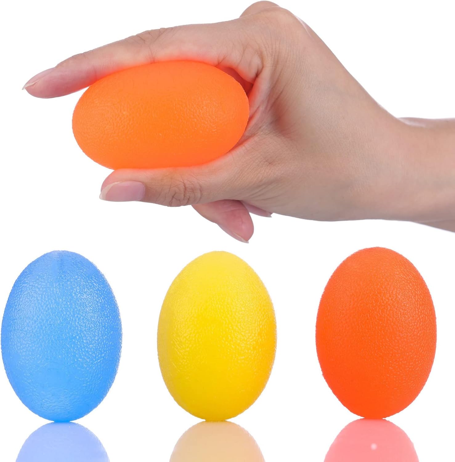 Hand Exercise Balls,Hand Therapy Balls,Grip Balls,Stress Relief Ball for Adult and Kid,Squeeze Balls Grip Equipment Ball-3 Resistance Levels(3 PCS) - Image 1