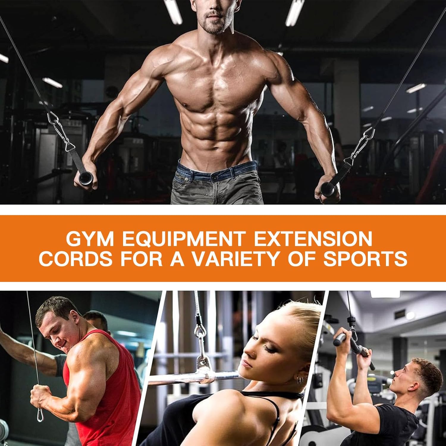 2PCS Gym Cable Extension,Replacement Machine Accessories,Cable Pulley Attachments for -Thick 5mm(0.2inch) Heavy Duty Steel Wire Rope Home Cable, Leg Extensions  10 inch (2PCS) - Image 7