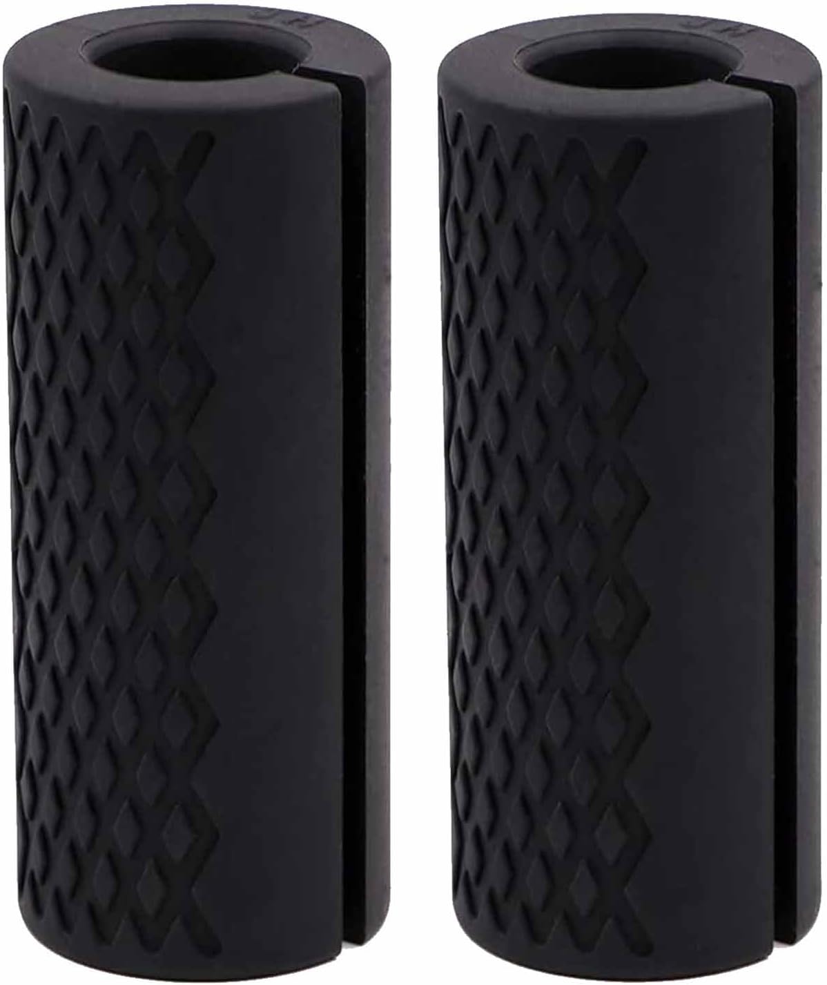 Thick Dumbbell & Barbell Grips for Weightlifting - High-Density Silicone Rubber, Non-Slip Gym Muscle Growth, Hand Stress Relief, Arm Blaster Adapter (1 Pair) Black - Image 1