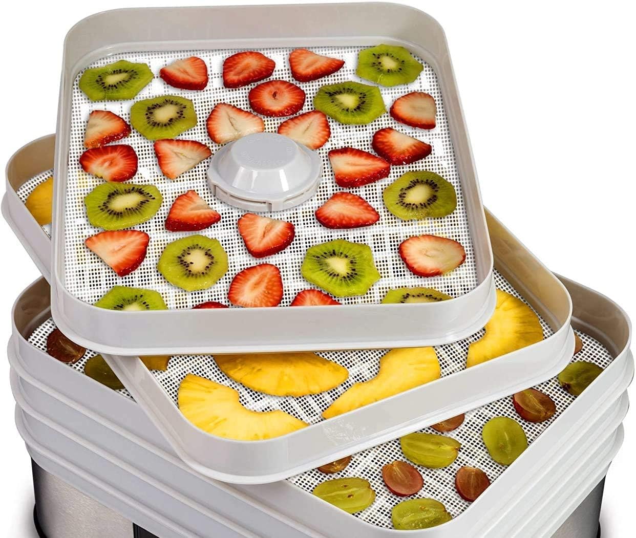 6 Pack Silicone Dehydrator Sheets,Non-stick Food Fruit Mats Reusable Steamer Mesh Mat for Dryer (6, 14 x inch)  inch - Image 3