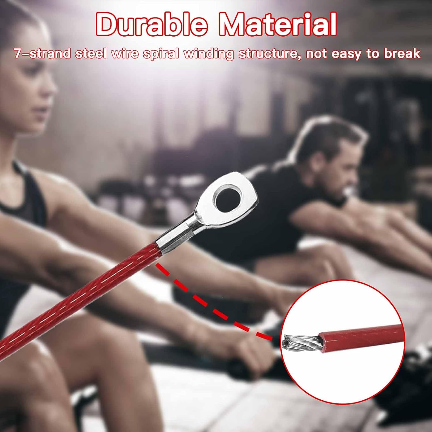 Replacement Cables for Home Gym, Fitness Pulley Cable, Weight Machine Cable -Thick 5mm(0.2inch) Heavy Duty Steel Wire Rope Gym  138'' - Image 4