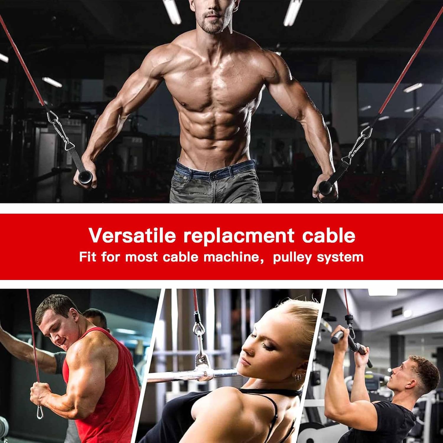 Replacement Cables for Home Gym, Fitness Pulley Cable, Weight Machine Cable -Thick 5mm(0.2inch) Heavy Duty Steel Wire Rope Gym  138'' - Image 5