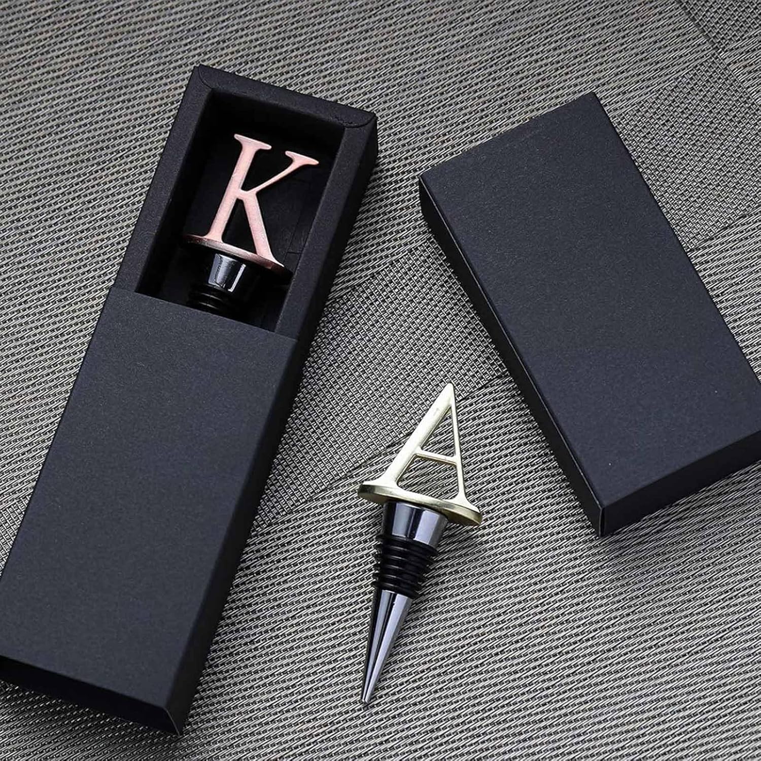 Wine Stoppers,Reusable Bottle Stoppers,Stainless Steel Letter Stopper, Food Grade Silicone Material Decorative Stoppers Funny Gift -Bronze Color (2025 Letters A) 2025 A - Image 4