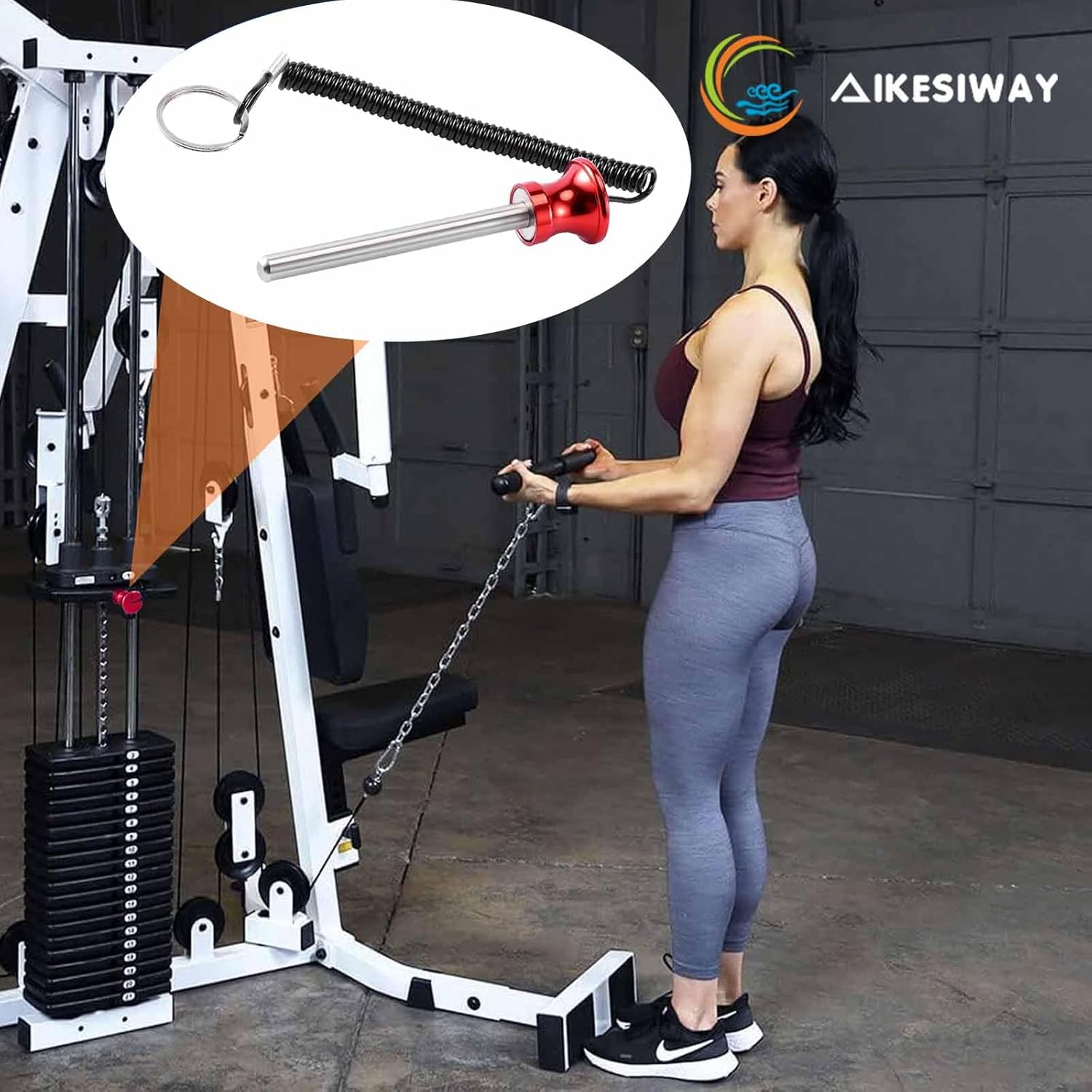 Universal Magnetic Weight Stack Pin with Pull Rope - Heavy Duty Gym for Machines | Commercial & Home Accessories Replacement Pins Strength Training Equipment Red - Image 7