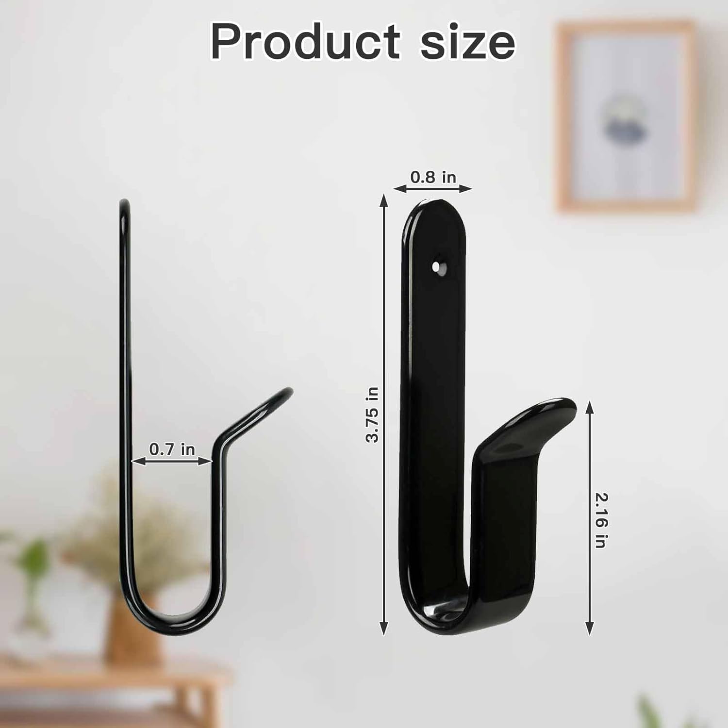 Snowboard Wall Mount & Skateboard Display Rack - Horizontal Hanger Clips for Snowboards, Longboards, Skateboards Space Saving Storage Solution Garage, Bedroom, Living Room (Black, 2 PCS) Black PCS - Image 2