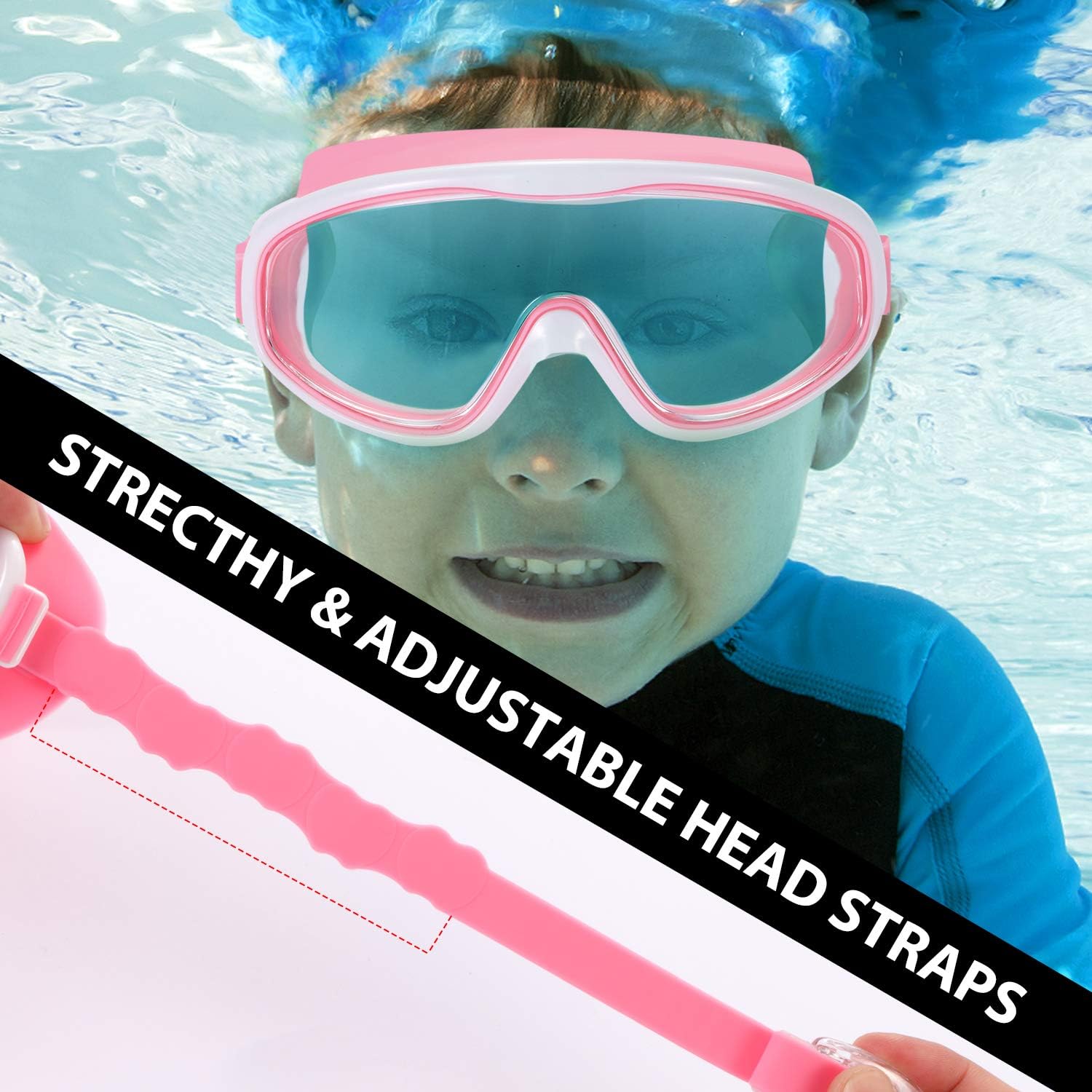 2 Pack Kids Swim Goggles, Swimming Glasses for Children from 3 to 15 Years Old Purple/Pink - Image 6
