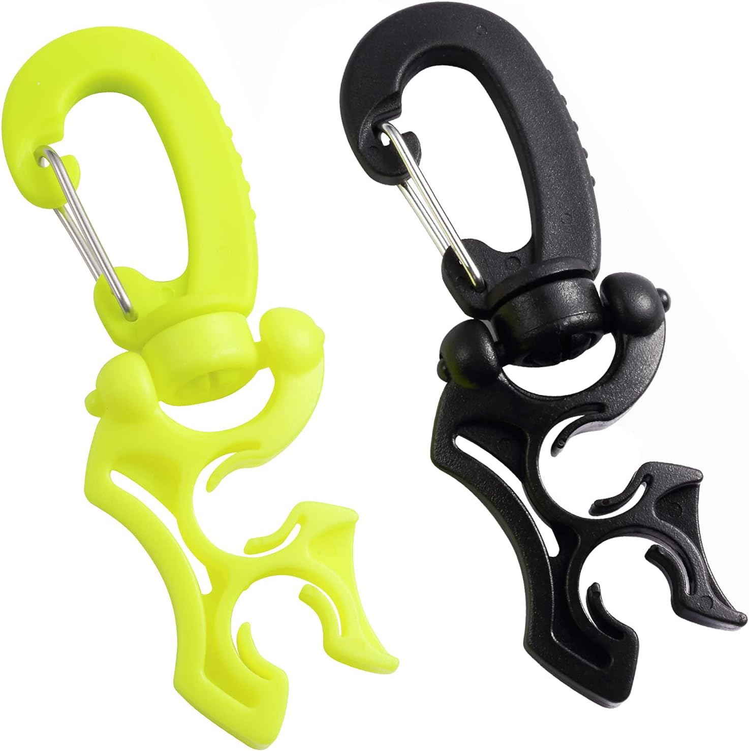 2 Packs Scuba Hose Clip Diving Holder Clip, Double BCD Dive with Snap Hook Buckle for Snorkeling Accessories Select Color - Image 1