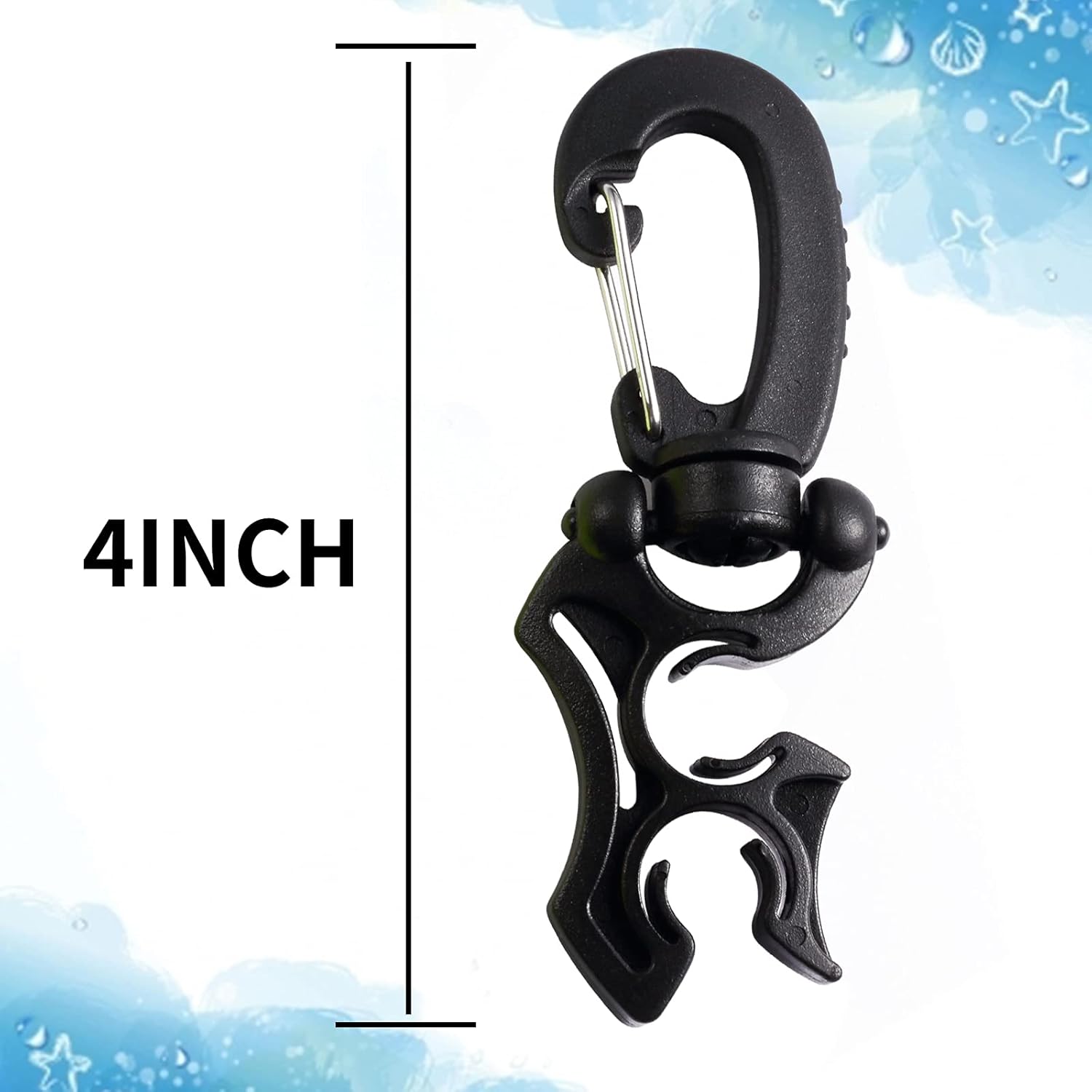 2 Packs Scuba Hose Clip Diving Holder Clip, Double BCD Dive with Snap Hook Buckle for Snorkeling Accessories Select Color - Image 2