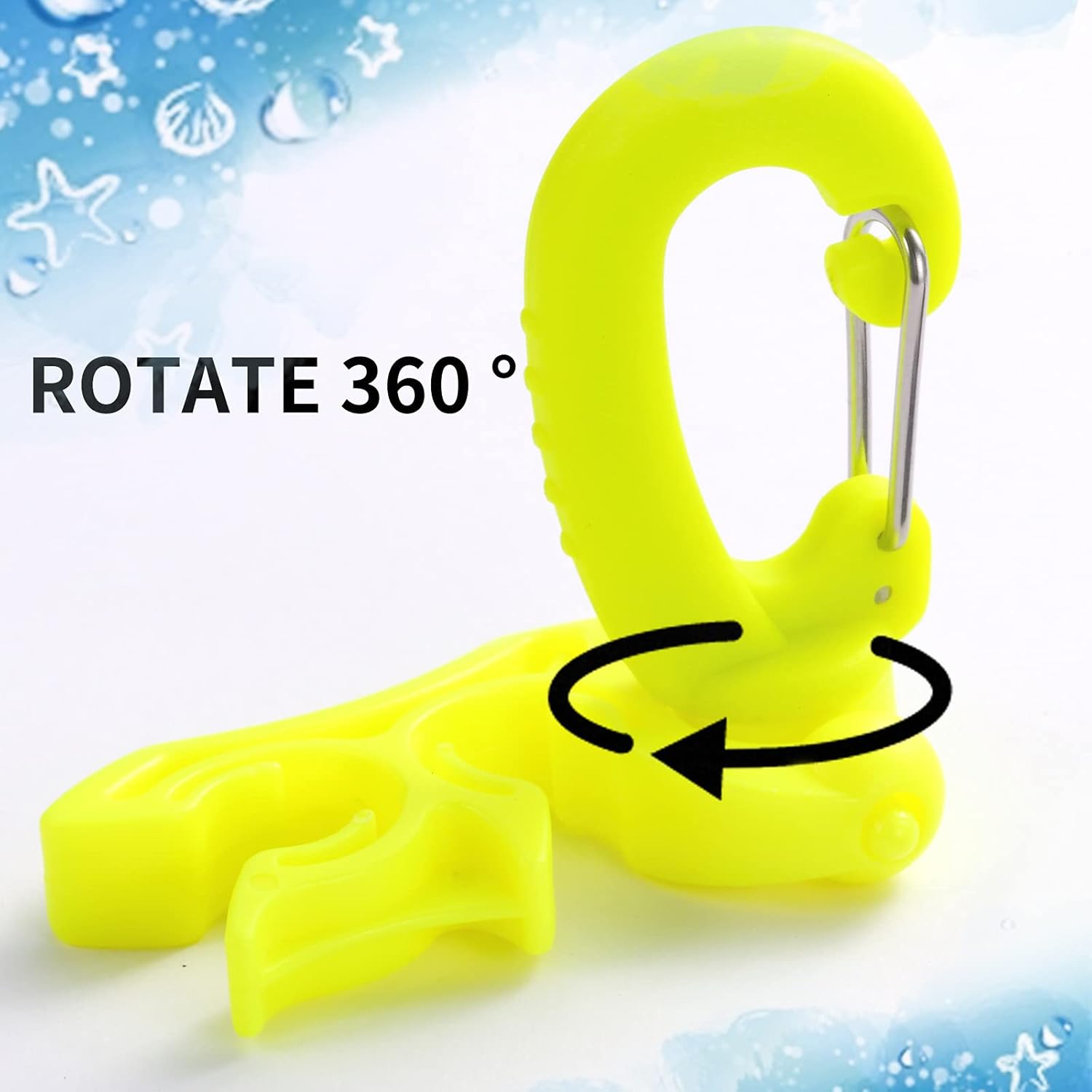 2 Packs Scuba Hose Clip Diving Holder Clip, Double BCD Dive with Snap Hook Buckle for Snorkeling Accessories Select Color - Image 3