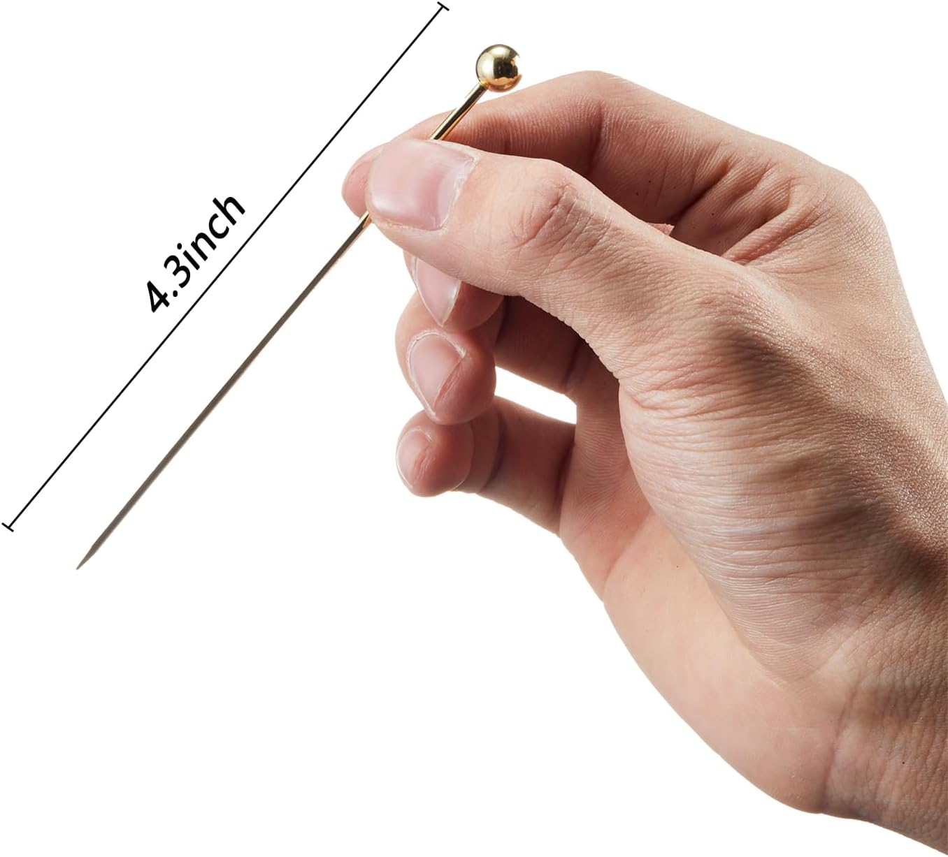 20 PCS Stainless Steel Cocktail Toothpicks, Picks for Drinks, Reusable Skewers Metal Tooth Appetizers (4.3 Inch) - Image 3