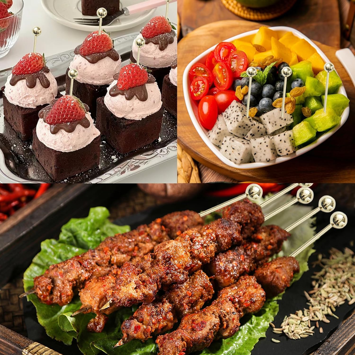 20 PCS Stainless Steel Cocktail Toothpicks, Picks for Drinks, Reusable Skewers Metal Tooth Appetizers (4.3 Inch) - Image 6