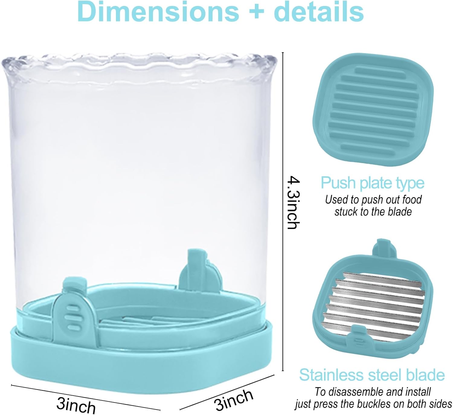 Strawberry Slicer：Fruit Slicer Cup Veggie Salad Speed Cutter for Strawberries Egg Banana Mushroom Cucumber Kiwi the Kitchen Portable Slicing Tool (Blue) Blue - Image 3