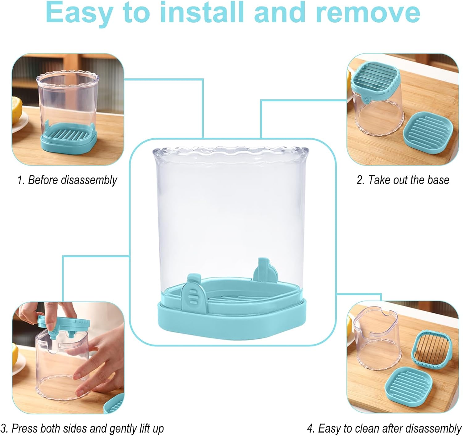 Strawberry Slicer：Fruit Slicer Cup Veggie Salad Speed Cutter for Strawberries Egg Banana Mushroom Cucumber Kiwi the Kitchen Portable Slicing Tool (Blue) Blue - Image 4
