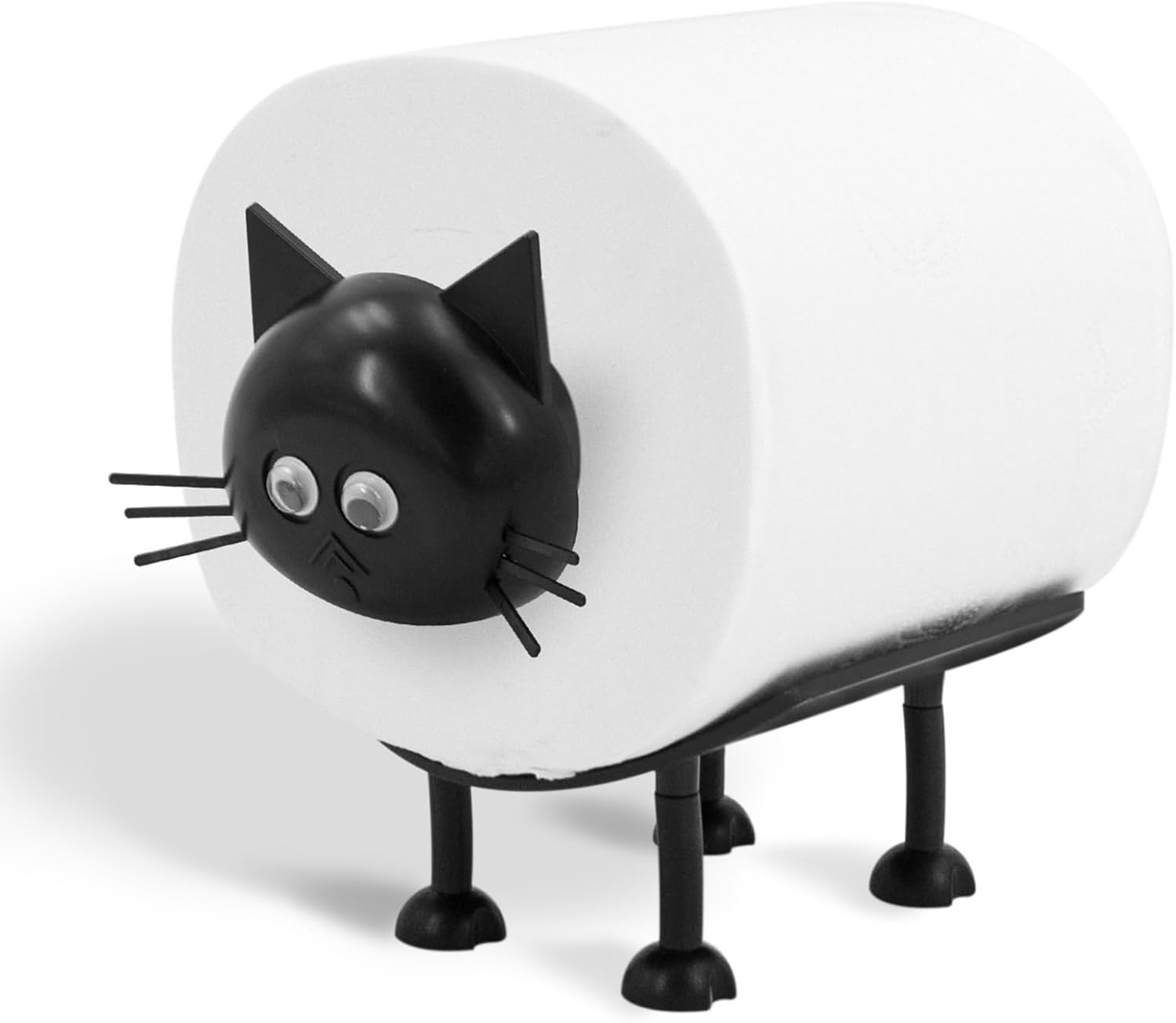 Cat Toilet Roll Holder: Tissue Paper Storage Stand - 3D Printed Black Loo Holder Bathroom Set for Shelf Housewarming Gift Decor (Cat-1Pcs) Cat-1pcs - Image 1
