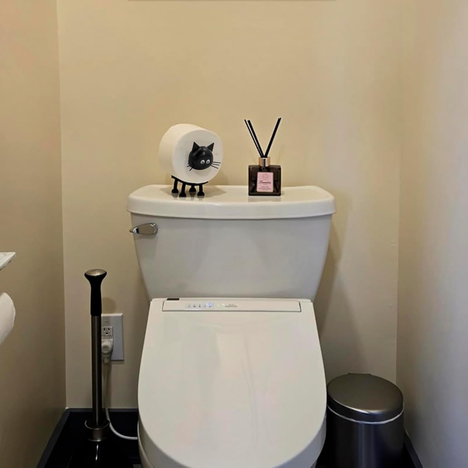 Cat Toilet Roll Holder: Tissue Paper Storage Stand - 3D Printed Black Loo Holder Bathroom Set for Shelf Housewarming Gift Decor (Cat-1Pcs) Cat-1pcs - Image 6