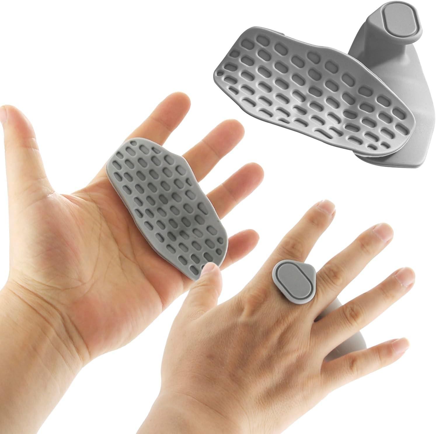 Weight Lifting Grips - Rubber Anti-Slip Workout Grips, Ergonomics Hand Protector Gloves for Gym Training and Exercise, Dumbbell, Bar Pad, Pull Up Men Women, No Sweaty (Grey) - Image 1