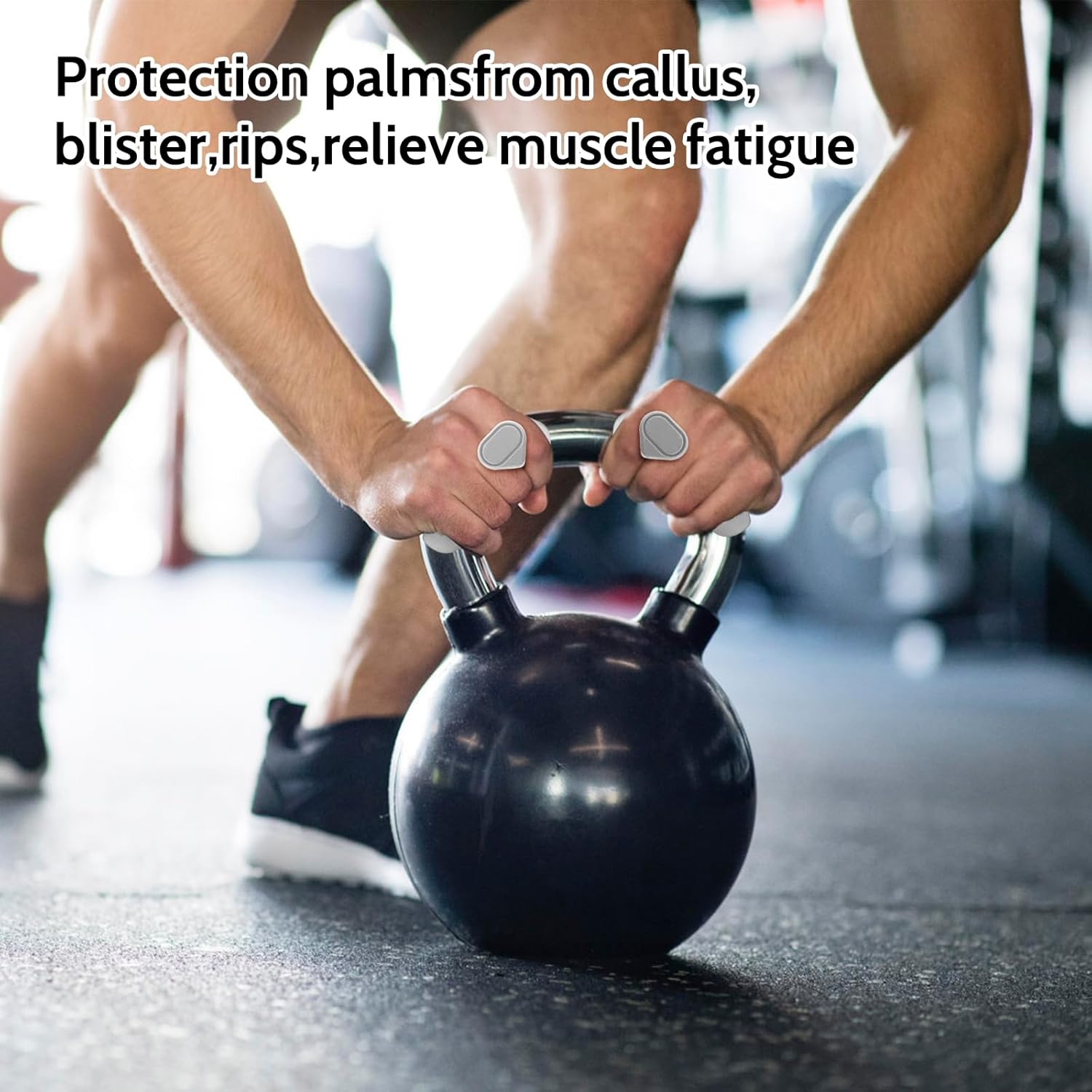 Weight Lifting Grips - Rubber Anti-Slip Workout Grips, Ergonomics Hand Protector Gloves for Gym Training and Exercise, Dumbbell, Bar Pad, Pull Up Men Women, No Sweaty (Grey) - Image 6